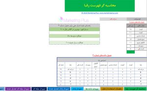 فایل اکسل محاسبه گر رتبه بندی رقبا در مارکتینگ پلن آماده