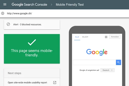 ابزارهای سئو Google’s Mobile-Friendly Test