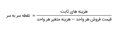 فرمول نقطه سر به سر